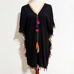 NEW La Moda True Colours Tassel Trim Caftan Tunic Swim Cover
